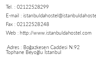 stanbul Taksim Hostel iletiim bilgileri